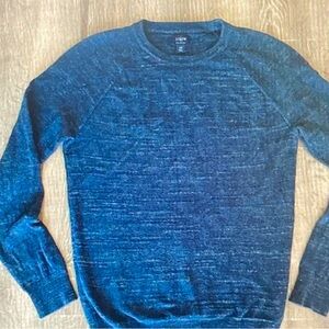 J. Crew Men's Heathered Navy Crewneck Sweater